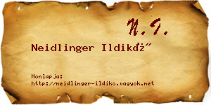 Neidlinger Ildikó névjegykártya
